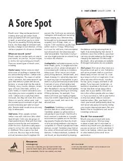 Mouth sores151they can be painful and irritating when you eat certa