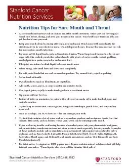 Nutrition Tips for Sore Mouth and Throat
