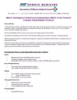 PDF-Matrix Autologous Chondrocyte Implantation MACI of the Femoral Condy