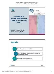 Overview of Millon Adolescent Clinical Inventory MACI