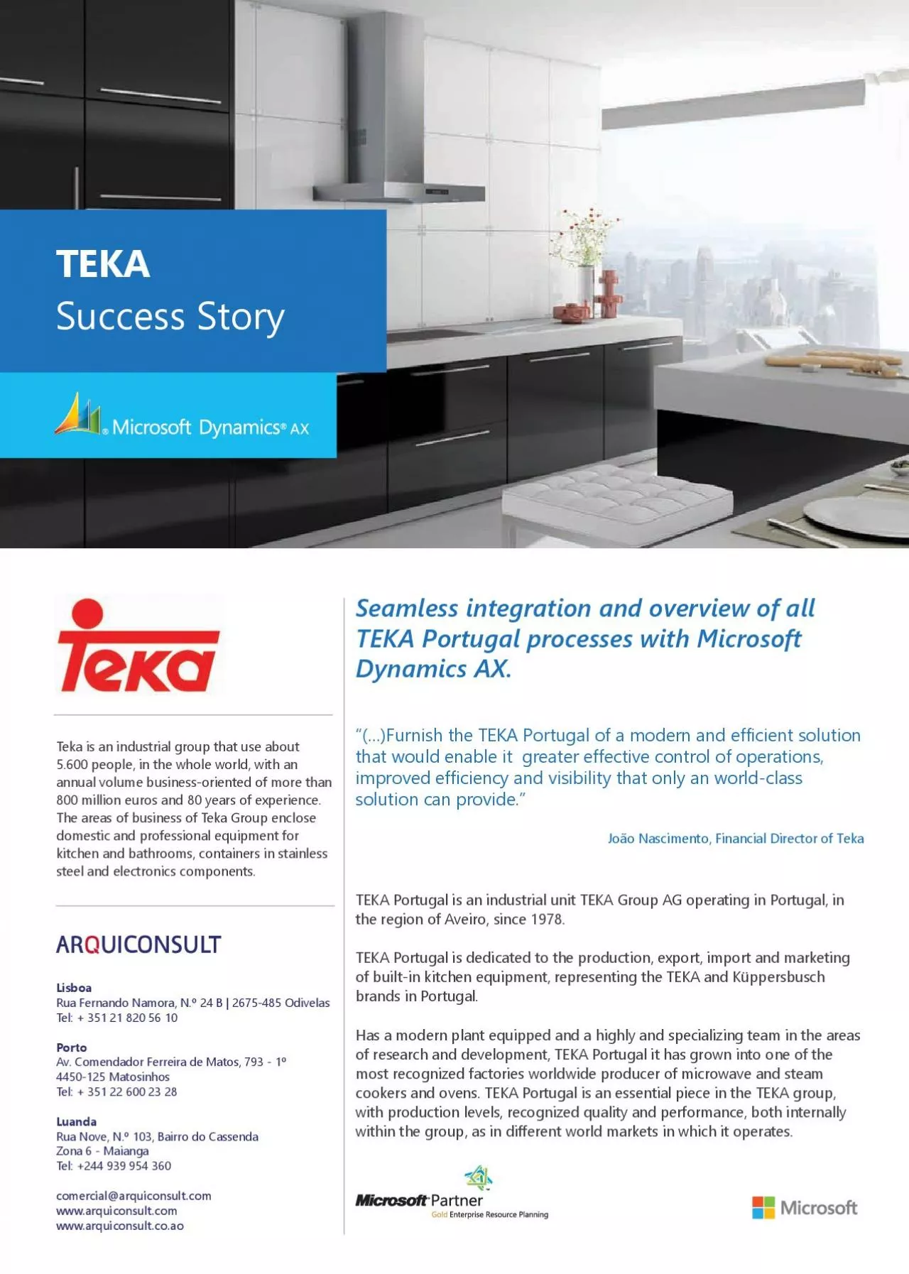 PDF-Seamless integration and overview of all TEKA Portugal processes with