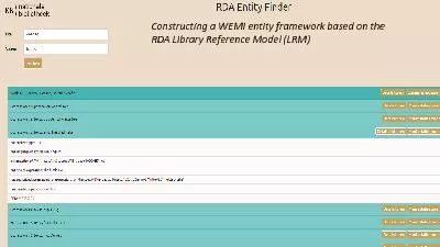 Constructing a WEMI entity framework based on the RDA Library Referenc