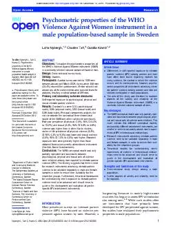 PDF-male populationbased sample in SwedenViolence Against Women instrumen