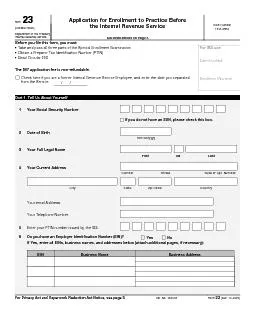 Department of the Treasury Internal Revenue ServiceApplication for Enr