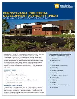 PENNSYLVANIA INDUSTRIALDEVELOPMENT AUTHORITY PIDAHELPING BUSINESSES