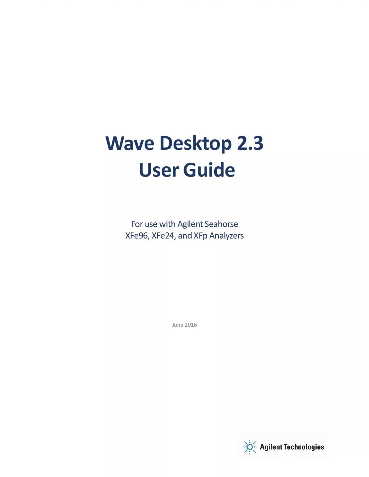 PDF-WavDesktop 23For use withAgilent SeahorseXFe96 XFe24 and XFpAnalyze