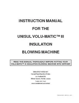 UNISUL VOLUMATIC IIIINSULATION