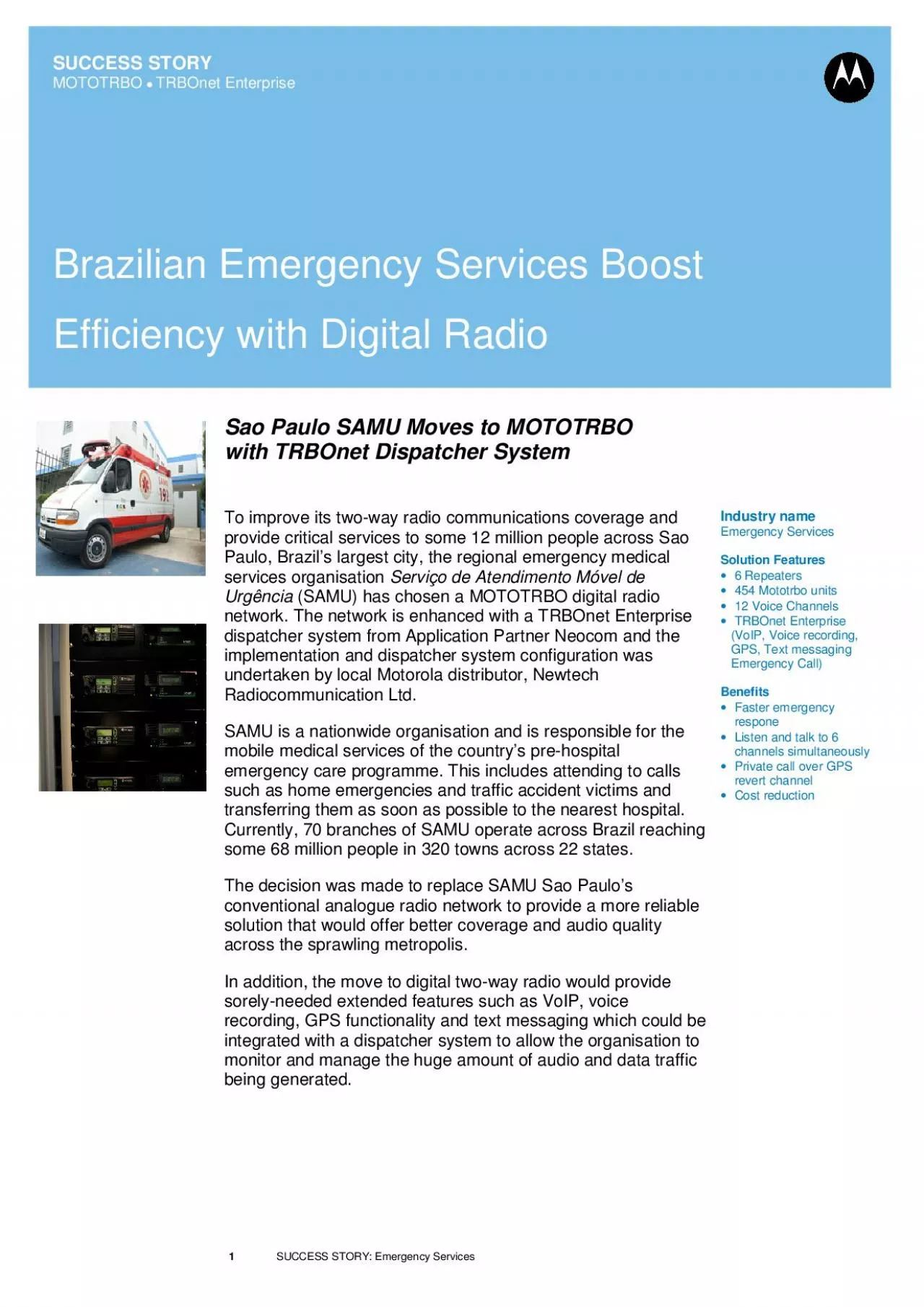 PDF-2 SUCCESS STORY Emergency Services Advanced Dispatch Solution Enhanc