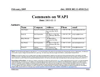 February 2005DraftSlide 1doc IEEE 80211050122r2