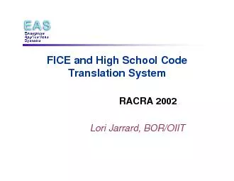 FICE and High School Code Translation System