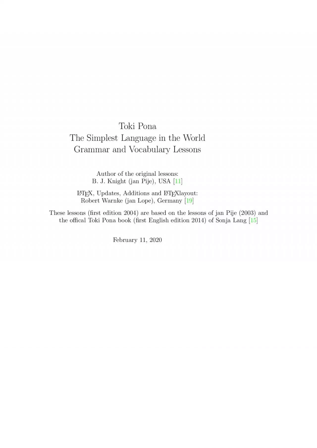 PDF-TokiPonaTheSimplestLanguageintheWorldGrammarandVocabularyLessonsAuthor