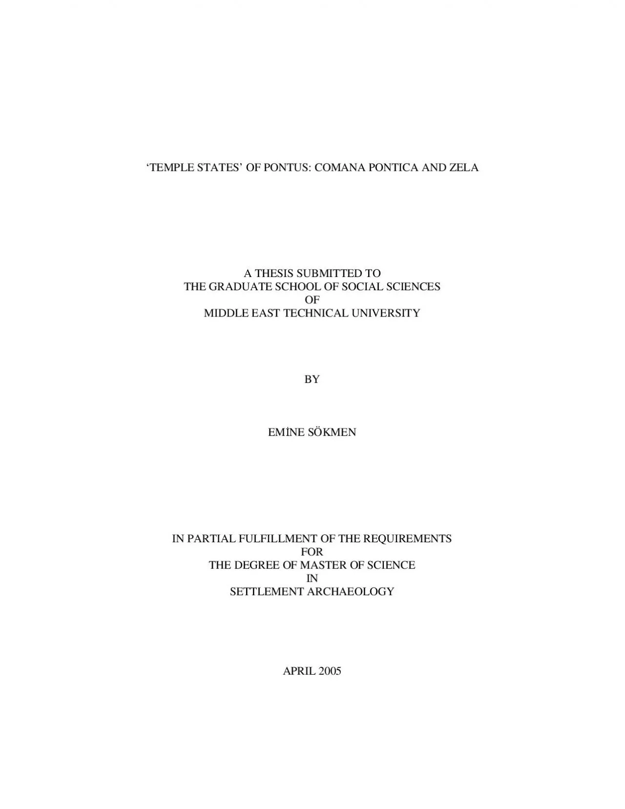 PDF-TEMPLE STATES OF PONTUS COMANA PONTICA AND ZELA A THESIS SUBMITTED