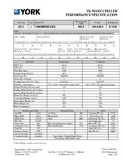 YK MAXE CHILLERPERFORMANCE SPECIFICATION