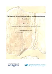 The Display of Greek Epigraphical Texts in Athenian Mu