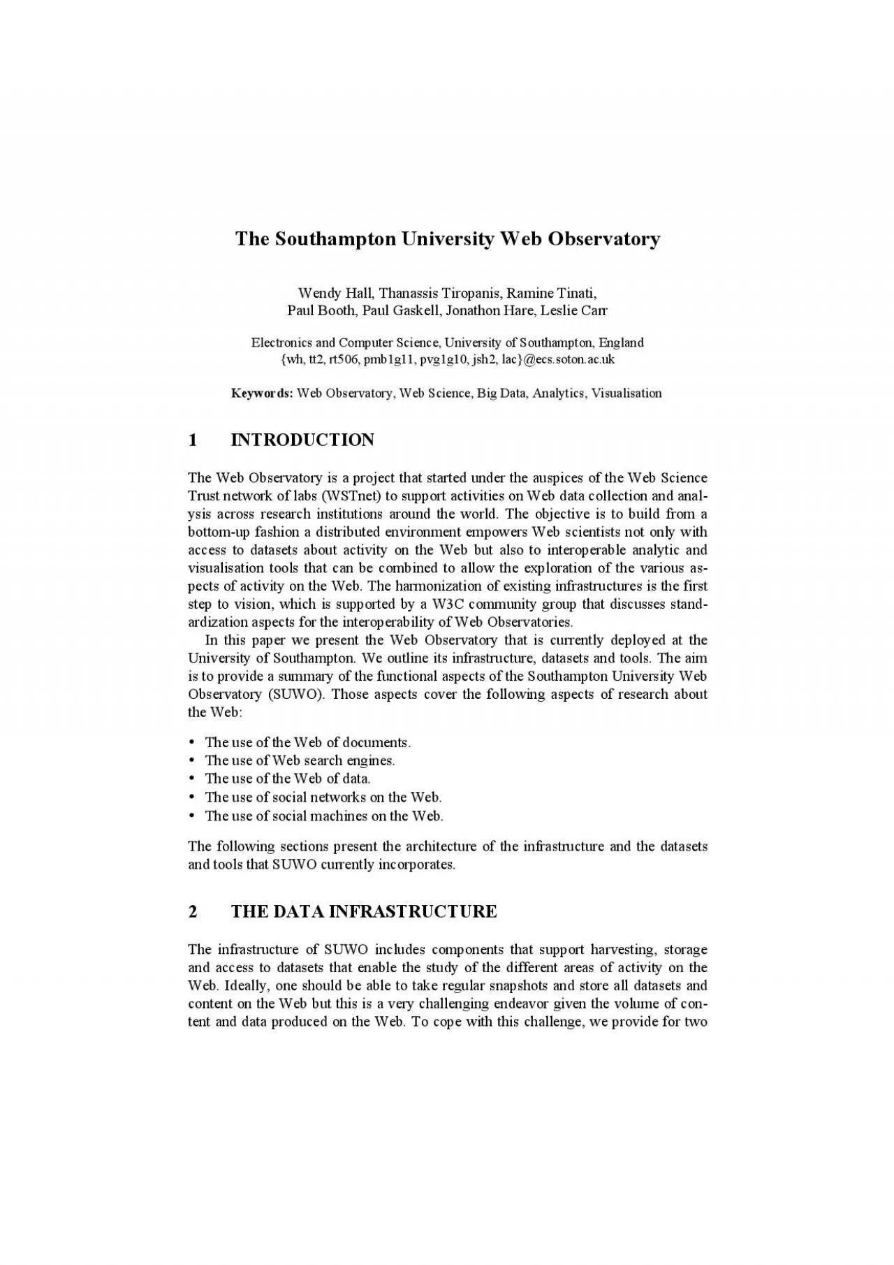 PDF-The Web Observatory is a project that started under the auspices of th