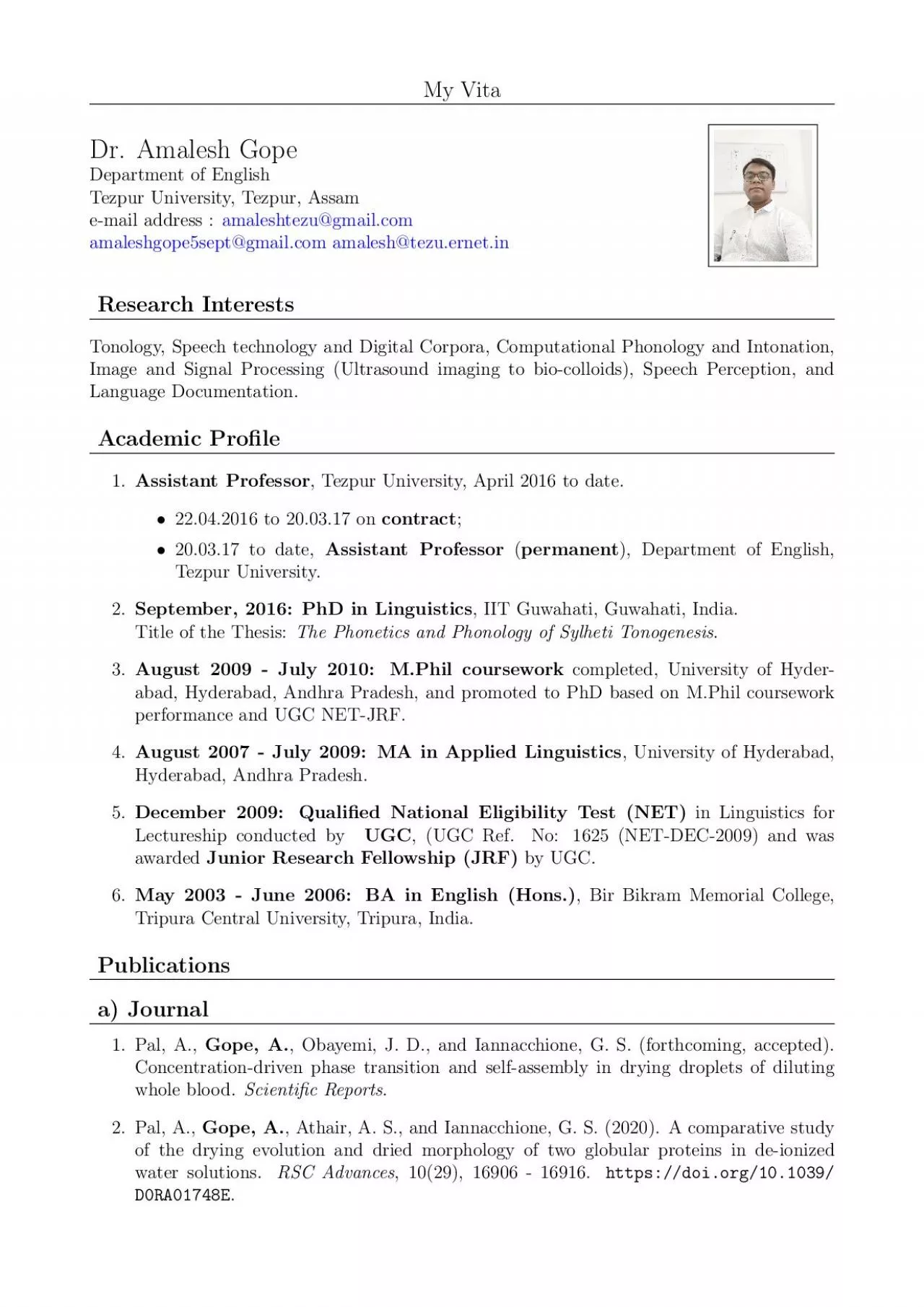 PDF-DrAmaleshGopeDepartmentofEnglishTezpurUniversityTezpurAssamemailad