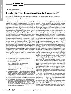 PDF-DOI101002adma200700091RemotelyTriggeredReleasefromMagneticNanopart