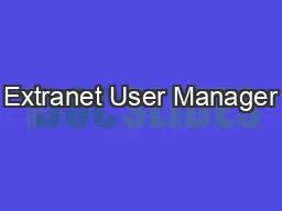 Extranet User Manager