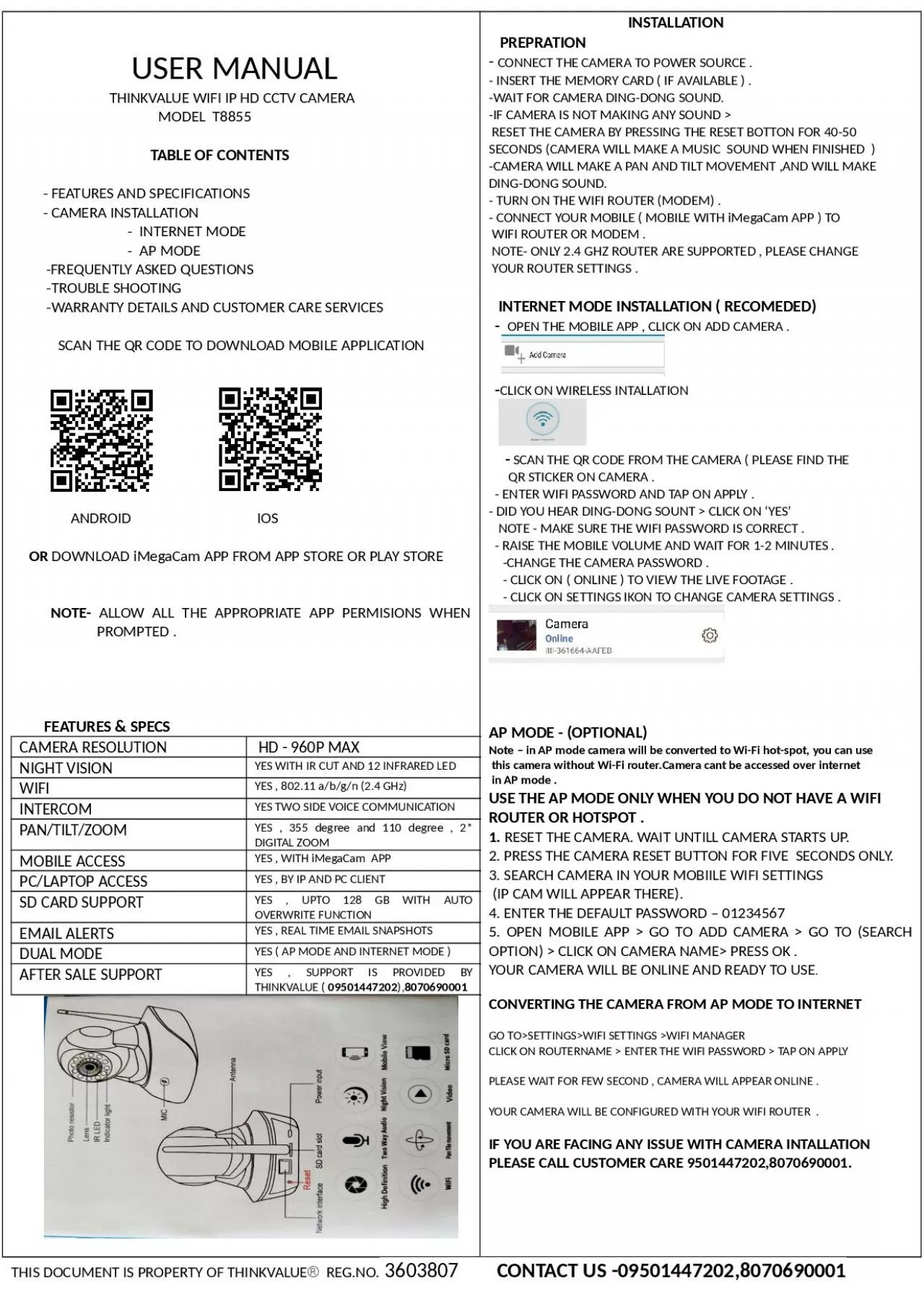 PDF-THINALUE IP HD CCTV CAMERA