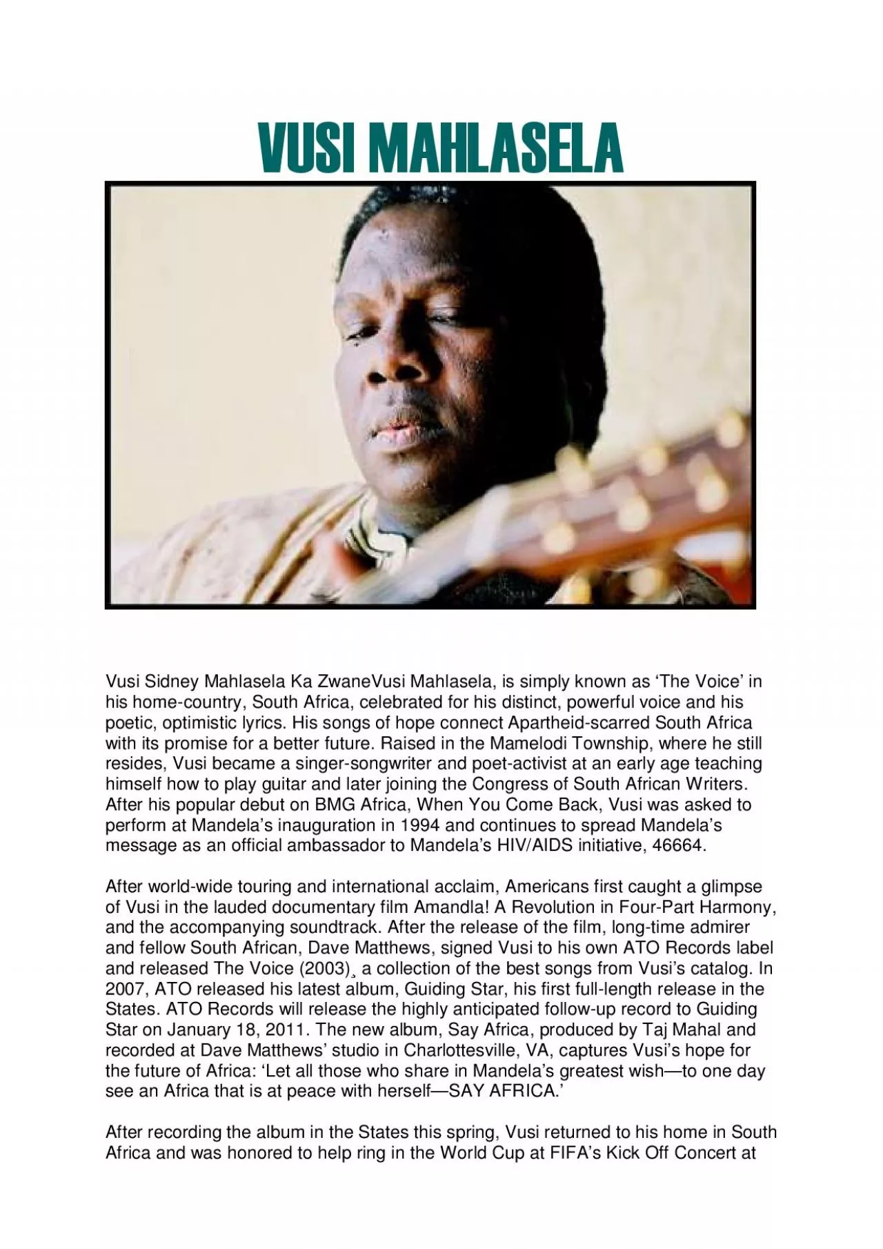 PDF-Vusi Sidney Mahlasela Ka ZwaneVusi Mahlasela is simply known as The