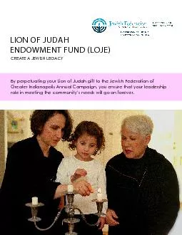 LION OF JUDAHENDOWMENT FUNDCREATE A JEWISH LEGACY