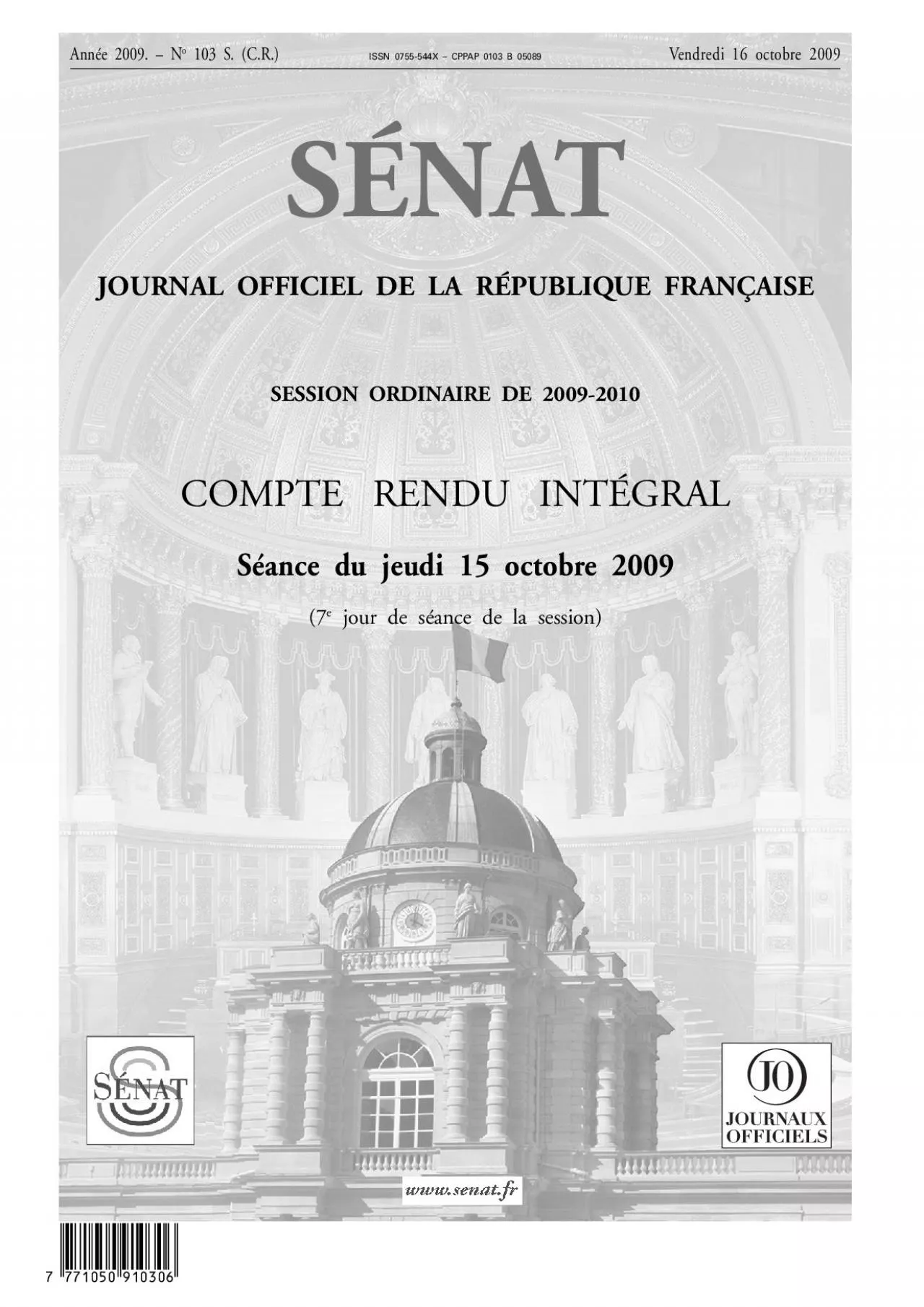 PDF-103 S CR ISSN 0755544X CPPAP 0103 B 05089 Vendredi 16 octobre