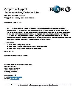 PDF-Corporate Support RepresentativeOutside Sales Full Time Exempt positi