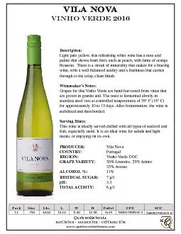 VILA NOVAvinhoverde2016Light pale yellow this refreshing white wine h