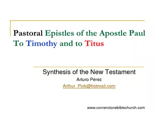 Synthesis of the New Testament Arturo Prez ArthurPinkh
