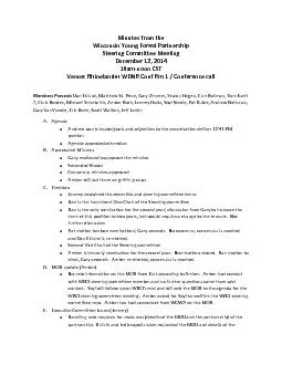 Minutes from theWisconsin Young Forest PartnershipSteering Committee M