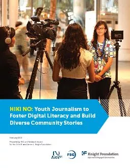 Youth Journalism to February 2013Prepared by FSG and Network Impactfor