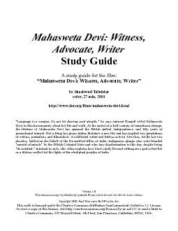 Advocate Writer Study GuideA study guide for the filmMahasweta Dev