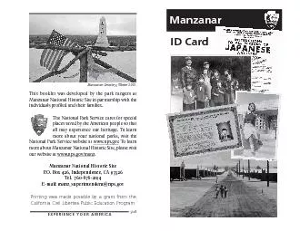 This booklet was developed by the park rangers at Manzanar National Hi