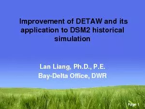 Improvement of DETAW and its application to DSM2 historical simulation