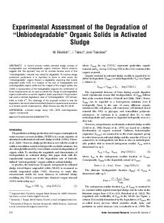 ExperimentalAssessmentoftheDegradationofUnbiodegradableOrganicSolidsin