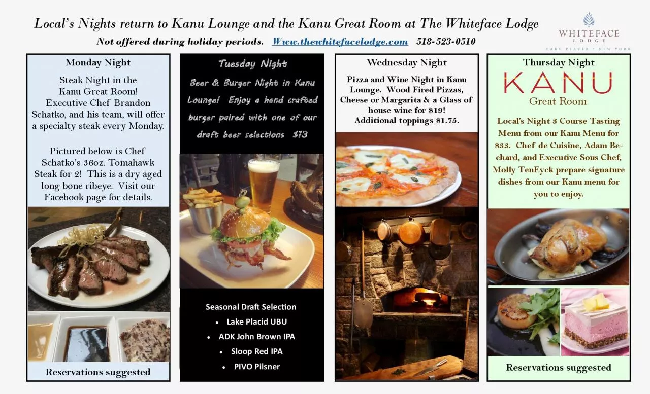 PDF-Locals Nights return to Kanu Lounge and the Kanu Great Room at The