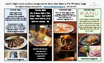 Locals Nights return to Kanu Lounge and the Kanu Great Room at The