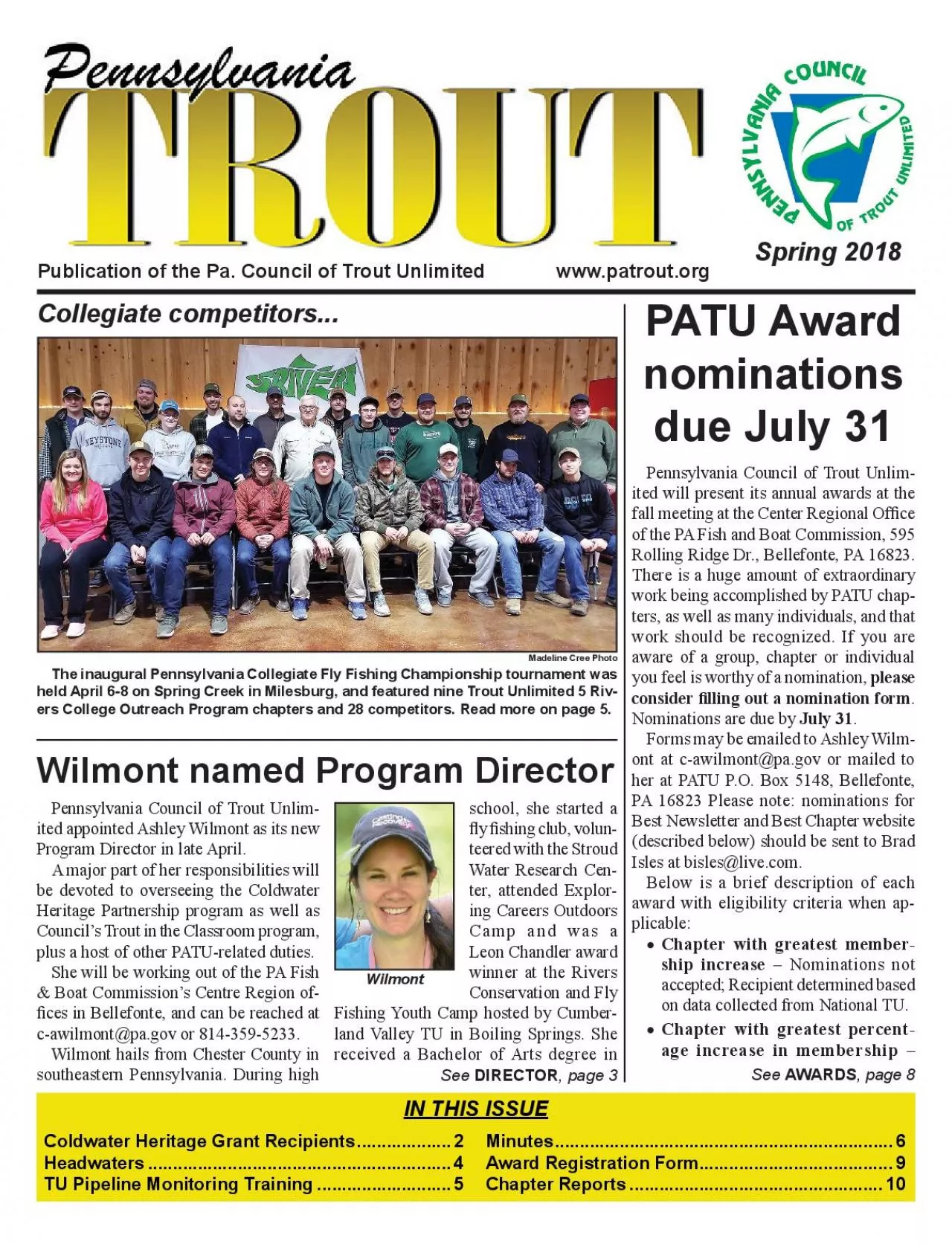 PDF-Pennsylvania Council of Trout Unlimited appointed Ashley Wilmont as it