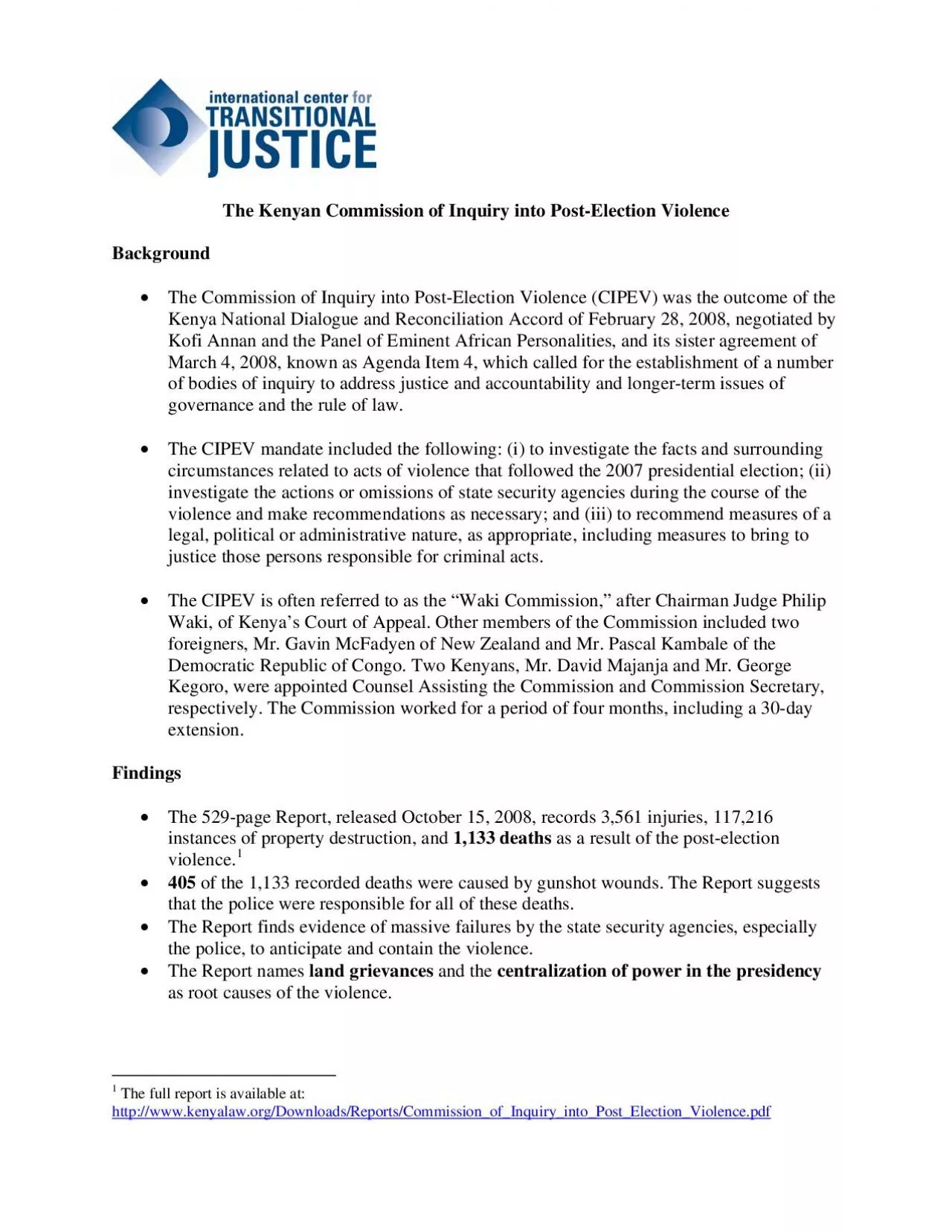 PDF-The Kenyan Commission of Inquiry into PostElection Violence