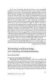 Technology  Knowledge in a Universe of  Indeterminationdetermined by