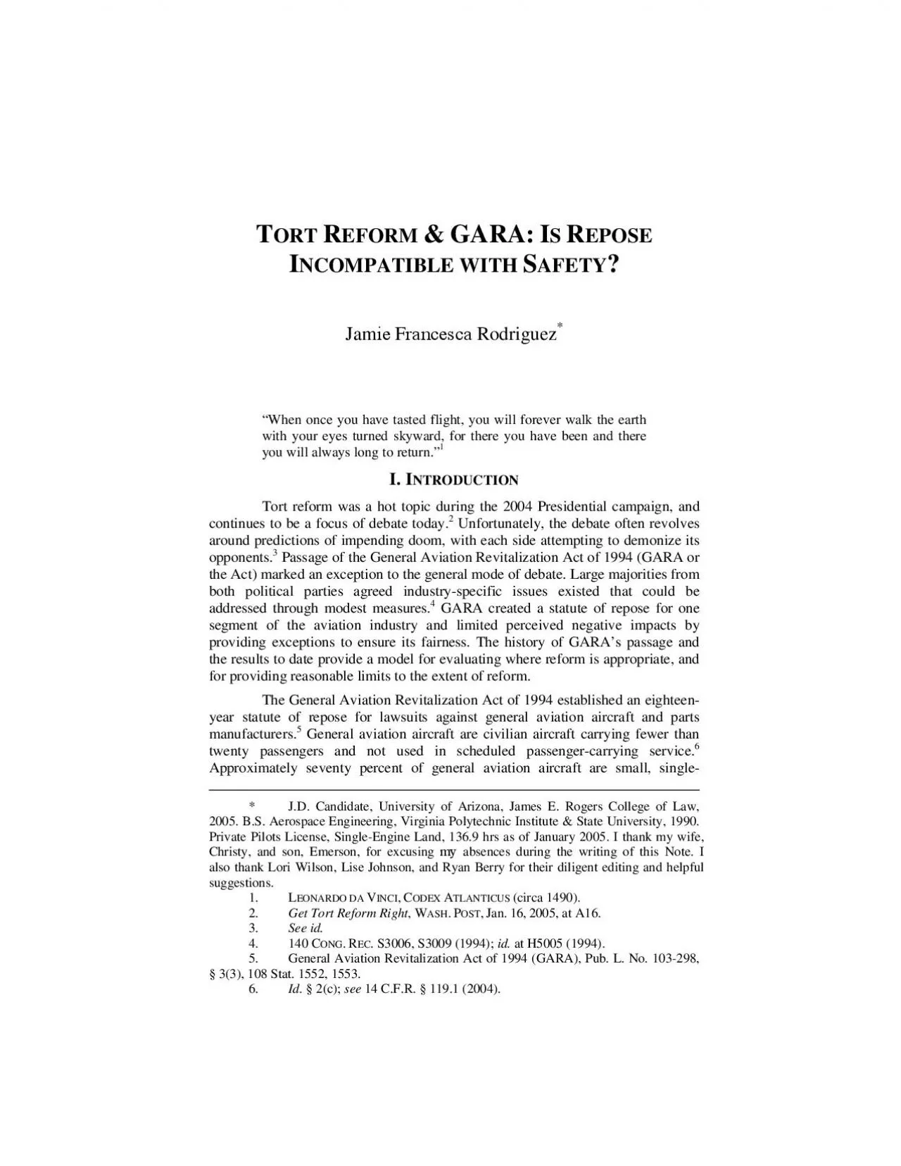 PDF-2005 TORT REFORM GARA 579 200 million in 1992 This factor contrib