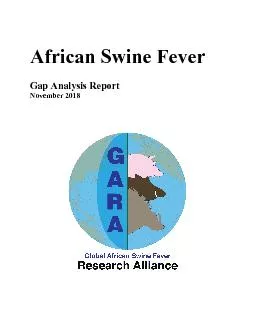 African Swine FeverGap Analysis ReportNovember