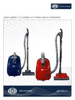 SEBO AIRBELT E1 KOMBI E2 TURBO AND E3 PREMIUM