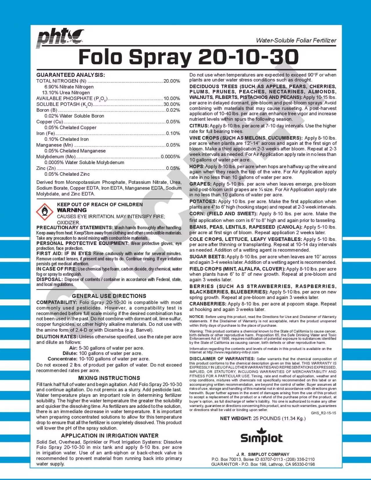 PDF-WaterSoluble Foliar Fertilizer