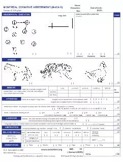 the montreal cognitive assessment moca