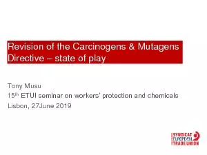 Revision of the Carcinogens  Mutagens