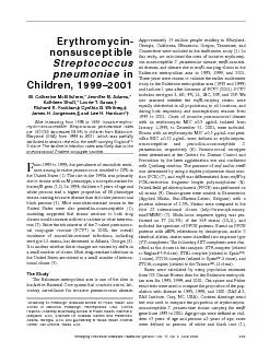 ErythromycinStreptococcusChildren19992001M Catherine McEllistrem