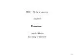 MGSMachineLearningLecture01PerceptronsLeandroMinkuUniversityofLeicest