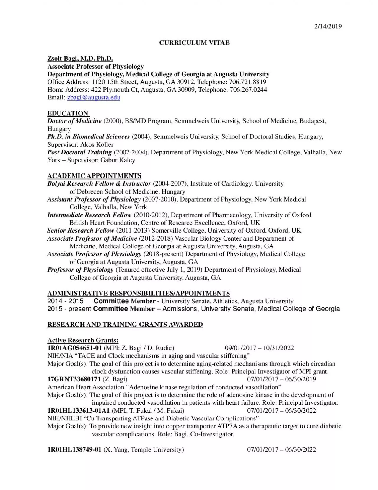 PDF-2142019 CURRICULUM VITAE Zsolt Bagi MD PhD