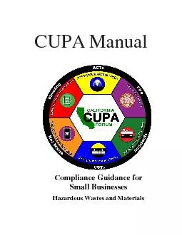 CUPA ManualHazardous Wastes and Materials